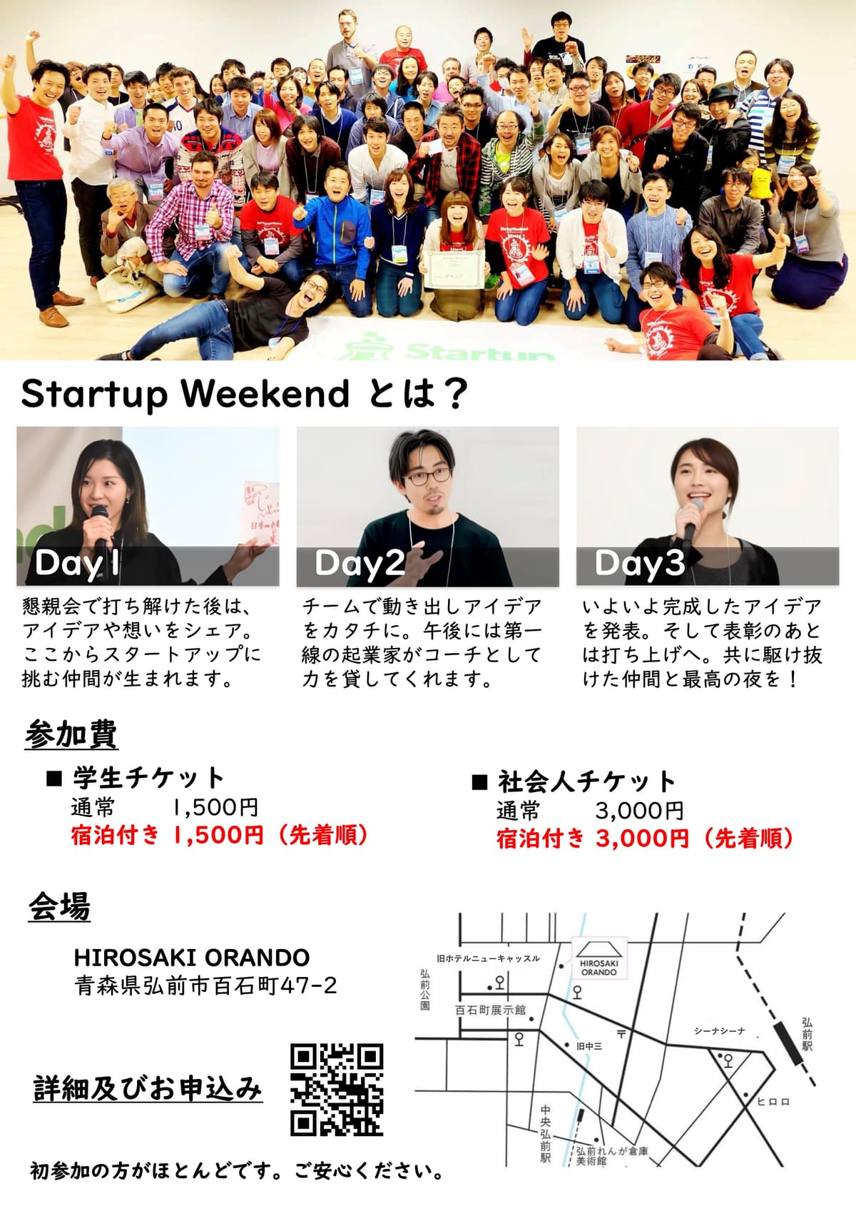 Startup Weekend 弘前 チラシ(裏面)